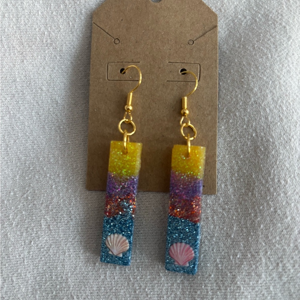 Colorful Shell Dangle Earrings